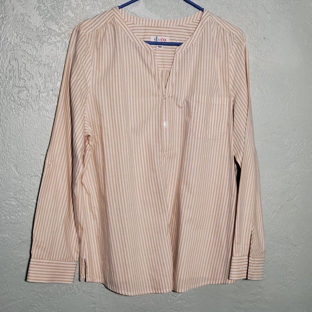 DENIM&CO LONG LARGE LONG SLEEVE BUTTON UP SHIRT